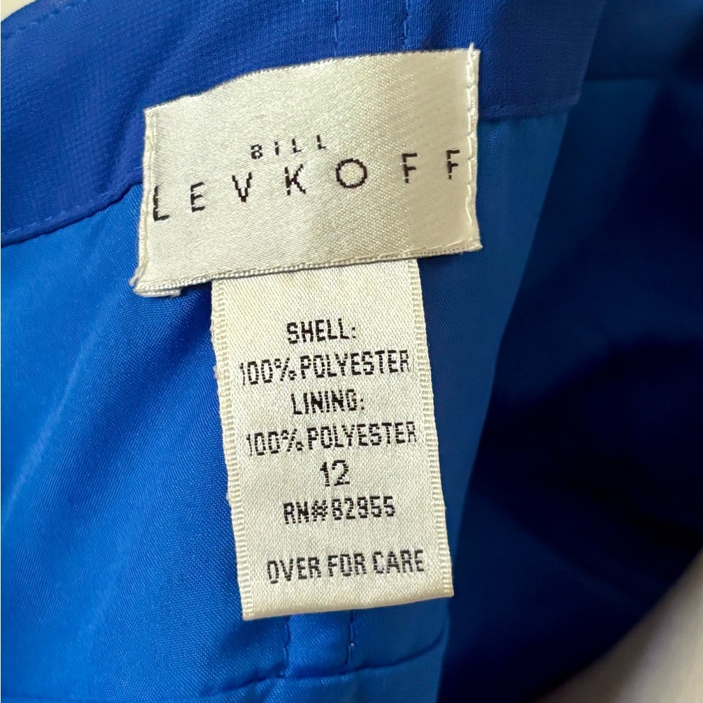 Bill Levkoff Sample Size US 12 One Shoulder Blue Wrap Detail Formal Mini Dress - Picture 14 of 15